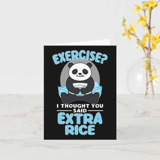 ジャイアントパンダおもしろいジムトレーニングことわざフードフィットネス カード (黄色い花)
