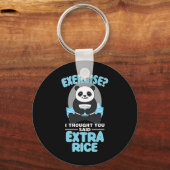 ジャイアントパンダおもしろいジムトレーニングことわざフードフィットネス キーホルダー (正面)