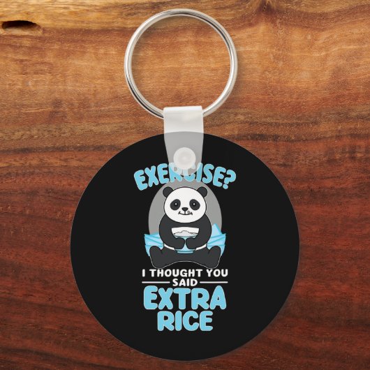 ジャイアントパンダおもしろいジムトレーニングことわざフードフィットネス キーホルダー (正面)