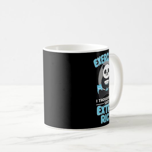 ジャイアントパンダおもしろいジムトレーニングことわざフードフィットネス コーヒーマグカップ (正面右)