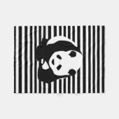 ジャイアントパンダとストライプ フリースブランケット (正面(横))