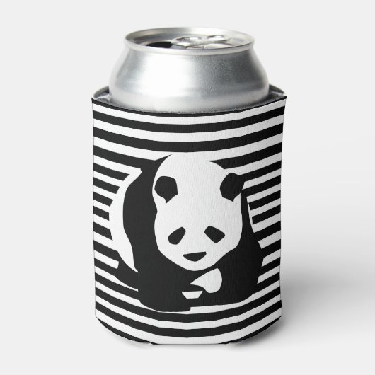 ジャイアントパンダとストライプ 缶クーラー (缶正面)