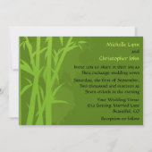 ジャイアントパンダと緑の竹林のウェディング 招待状 (裏面)