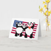 ジャイアントパンダのノートカード カード (黄色い花)