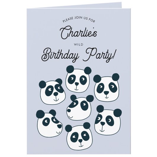 ジャイアントパンダのベアバースデーパーティーへの招待 サンキューカード
