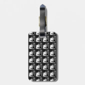 ジャイアントパンダのポップアートの白黒荷物のラベル ラゲッジタグ (裏面縦)