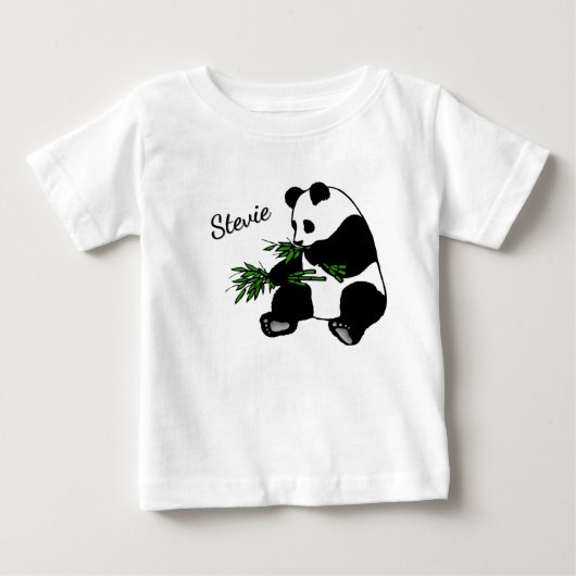 ジャイアントパンダの竹を食べる名前  ベビーTシャツ (正面)