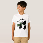 ジャイアントパンダの竹を食べる名前 Tシャツ (正面フル)
