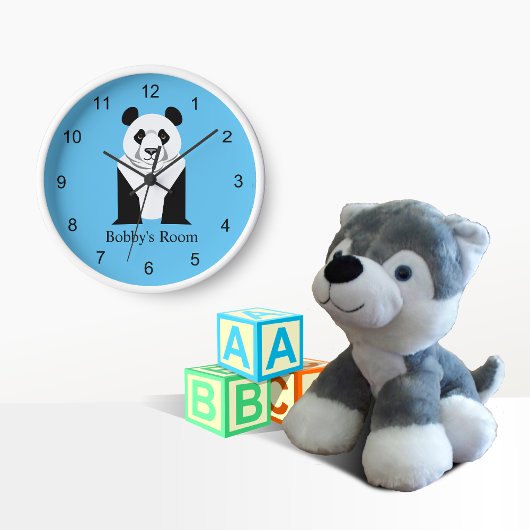 ジャイアントパンダキッズウォールデコールラウンドクロック 壁時計
