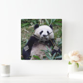 ジャイアントパンダ保が笑顔、中国動物 スクエア壁時計 (ホーム)