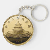 ジャイアントパンダ金ゴールド キーホルダー (裏面)