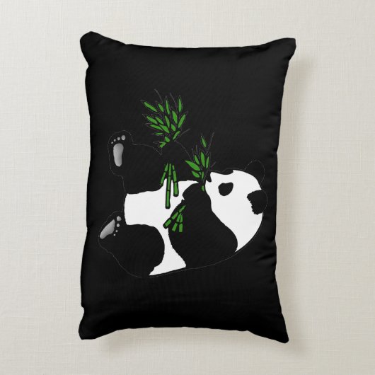 ジャイアントパンダ食べサブブラック アクセントクッション (裏面(縦))