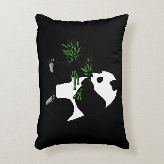 ジャイアントパンダ食べサブブラック アクセントクッション (正面(垂直))
