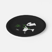 ジャイアントパンダ食べサブブラック ペーパープレート (アングル)