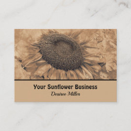 ジャイアントヒマワリヴィンテージセピア素朴ブラウン 名刺