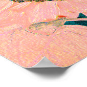 ジャイアントヒマワリヴィンテージピンクグリーンカントリーアート ポスター (角)