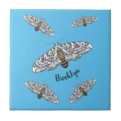 ジャイアントヒョウの蛾の漫画イラストレーション タイル (正面)