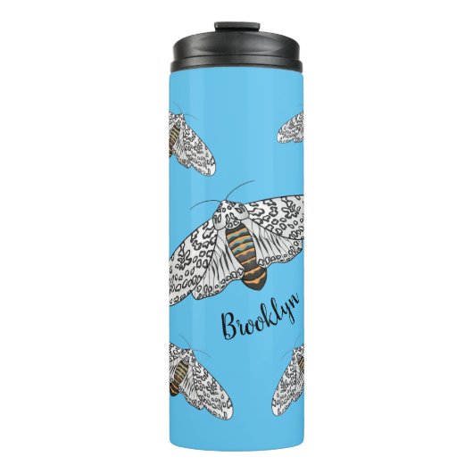 ジャイアントヒョウの蛾の漫画イラストレーション タンブラー (正面)