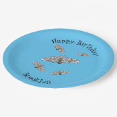 ジャイアントヒョウの蛾の漫画イラストレーション ペーパープレート (アングル)