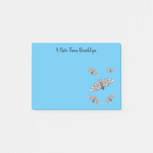 ジャイアントヒョウの蛾の漫画イラストレーション ポストイット (正面)