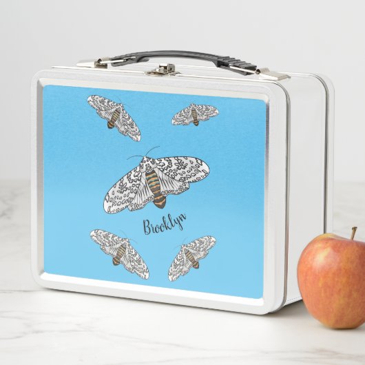 ジャイアントヒョウの蛾の漫画イラストレーション メタルランチボックス (インサイチュ)