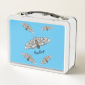 ジャイアントヒョウの蛾の漫画イラストレーション メタルランチボックス (裏面)