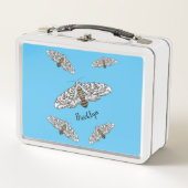 ジャイアントヒョウの蛾の漫画イラストレーション メタルランチボックス (正面)