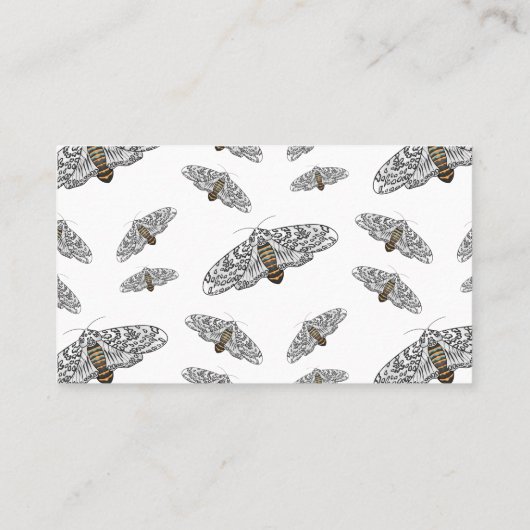 ジャイアントヒョウの蛾の漫画イラストレーション 名刺 (裏面)