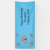 ジャイアントヒョウの蛾の漫画イラストレーション 横断幕 (縦)