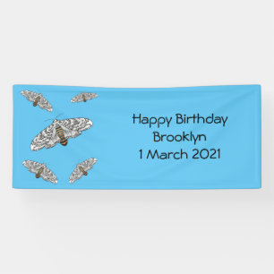 ジャイアントヒョウの蛾の漫画イラストレーション 横断幕