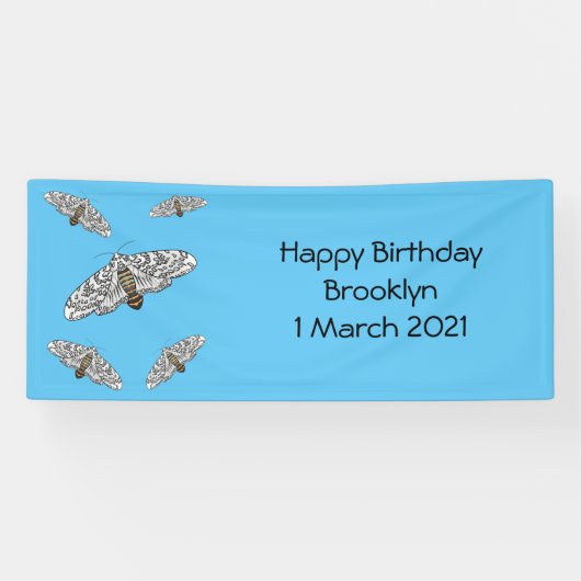 ジャイアントヒョウの蛾の漫画イラストレーション 横断幕 (横)