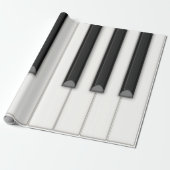 ジャイアントピアノキーボ転がードオン紙（白） ラッピングペーパー (アンロールド)