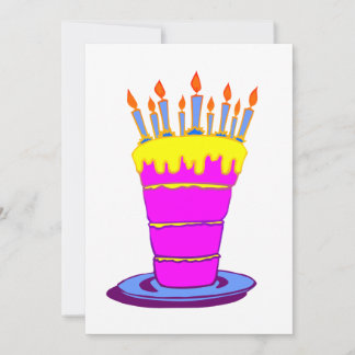 ジャイアントピンクお誕生日ケーキ カード