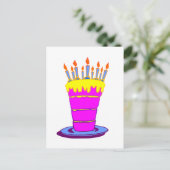 ジャイアントピンクお誕生日ケーキ ポストカード (スタンド正面)