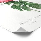 ジャイアントフランスのバラ開花ヴィンテージフローラピンクローズ ポスター (角)