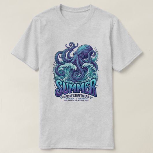 ジャイアントブルーたこ / 夏の服 夏の休暇 Tシャツ (デザイン正面)