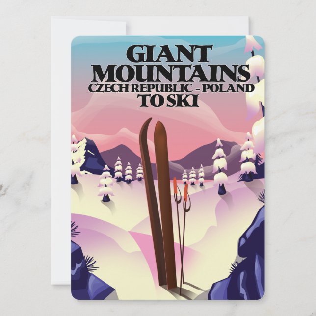 ジャイアントマウンテンズポーランド旅行ポスター。 (正面)
