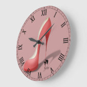 ジャイアントレッドスティレット漫画 – ポール踊りストリッパー ラージ壁時計 (傾斜)