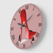 ジャイアントレッドスティレット漫画 – ポール踊りストリッパー ラージ壁時計 (傾斜)