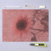 ジャイアントヴィンテージサンフラワーズセピアピンクシックフローラ 薄葉紙 (クラフト)