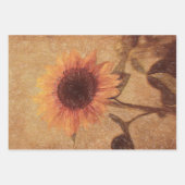 ジャイアントヴィンテージヒマワリフローラアート ラッピングペーパーシート (正面2)