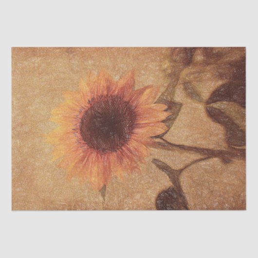 ジャイアントヴィンテージヒマワリフローラアート 薄葉紙 (正面)