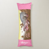 ジャイアント体クッションヒッポス、泥のマシュマロピンク。 ボディピロー (裏面 (縦))