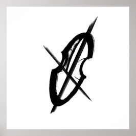 ジャイアント白黒チェロミュージックミュージシャンスケッチ ポスター