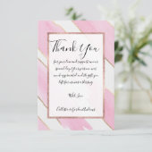 ジャイアント金ゴールドトリミングピンクの水色のブラシストローク サンキューカード (スタンド正面)