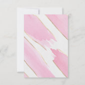 ジャイアント金ゴールドトリミングピンクの水色のブラシストローク サンキューカード (裏面)