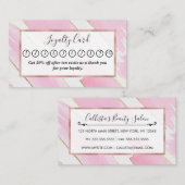 ジャイアント金ゴールドトリミングピンクの水色のブラシストローク ロイヤリティカード (正面/裏面)