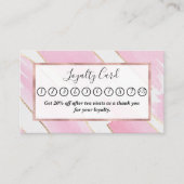 ジャイアント金ゴールドトリミングピンクの水色のブラシストローク ロイヤリティカード (正面)