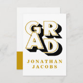 ジャイアント金ゴールドブラック大学院生サンキューカード サンキューカード (正面/裏面)