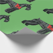 ジャイアント・シュナウザーのクリスマスの包装紙 ラッピングペーパー (角)